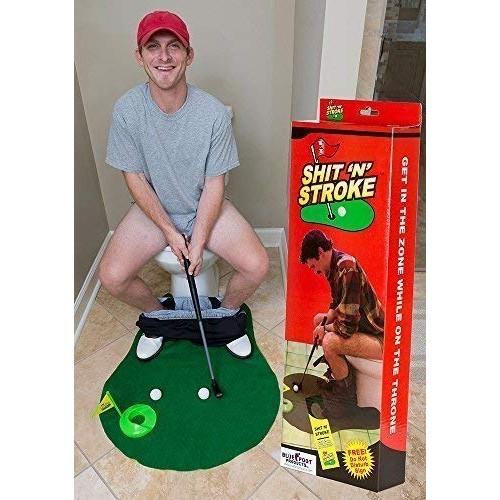 1pc Toilet Golf - Golf Putting Green Mat For Bathroom With Putter, 2 Balls  And Hole Cup,Novelty Gag Gift, Stocking Stuffers,Funny Bathroom Game For  Men Women Office-6pc Set(Random Color)