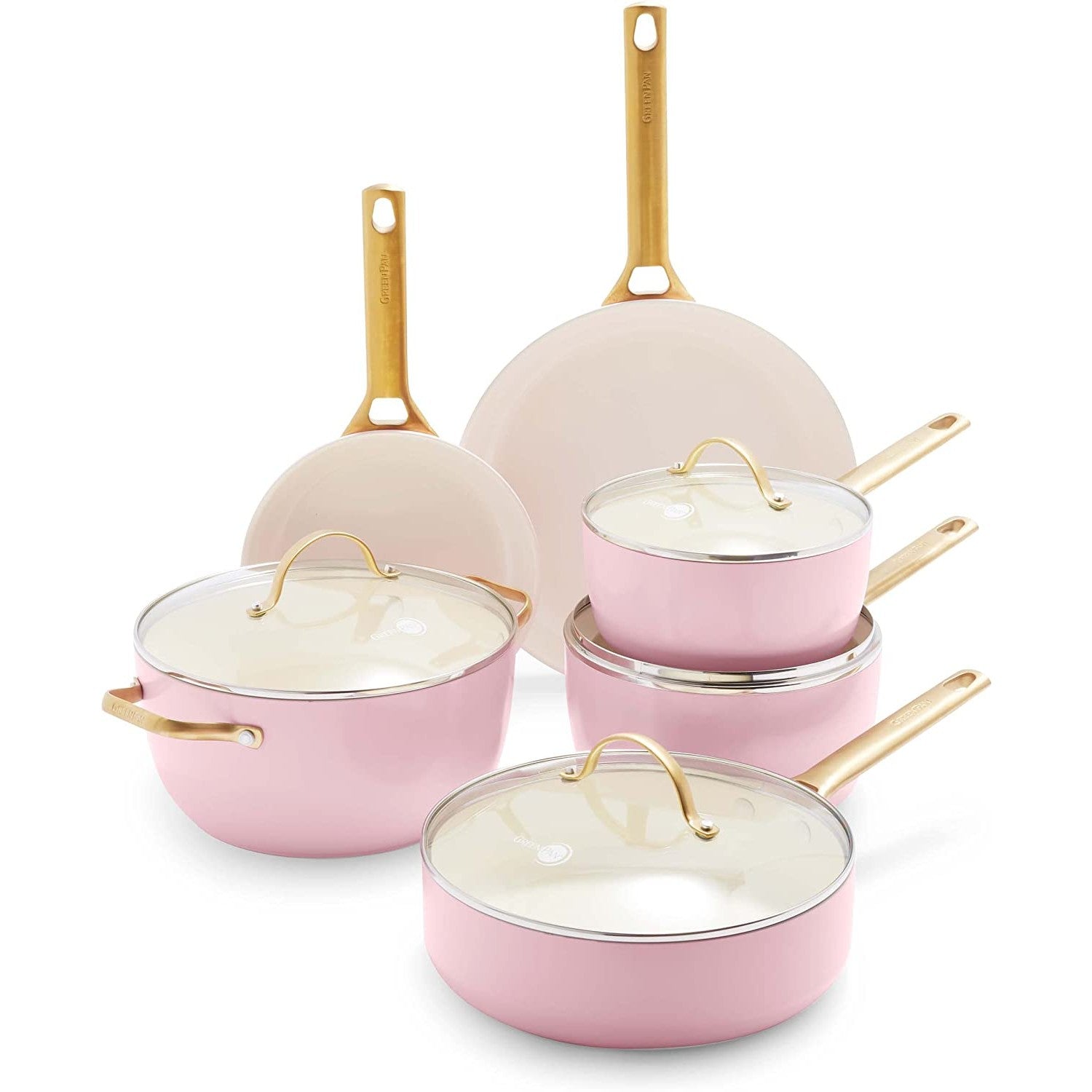 4pcs Pink Themed Kitchen Accessories Set For Soup Pot And Frying Pan