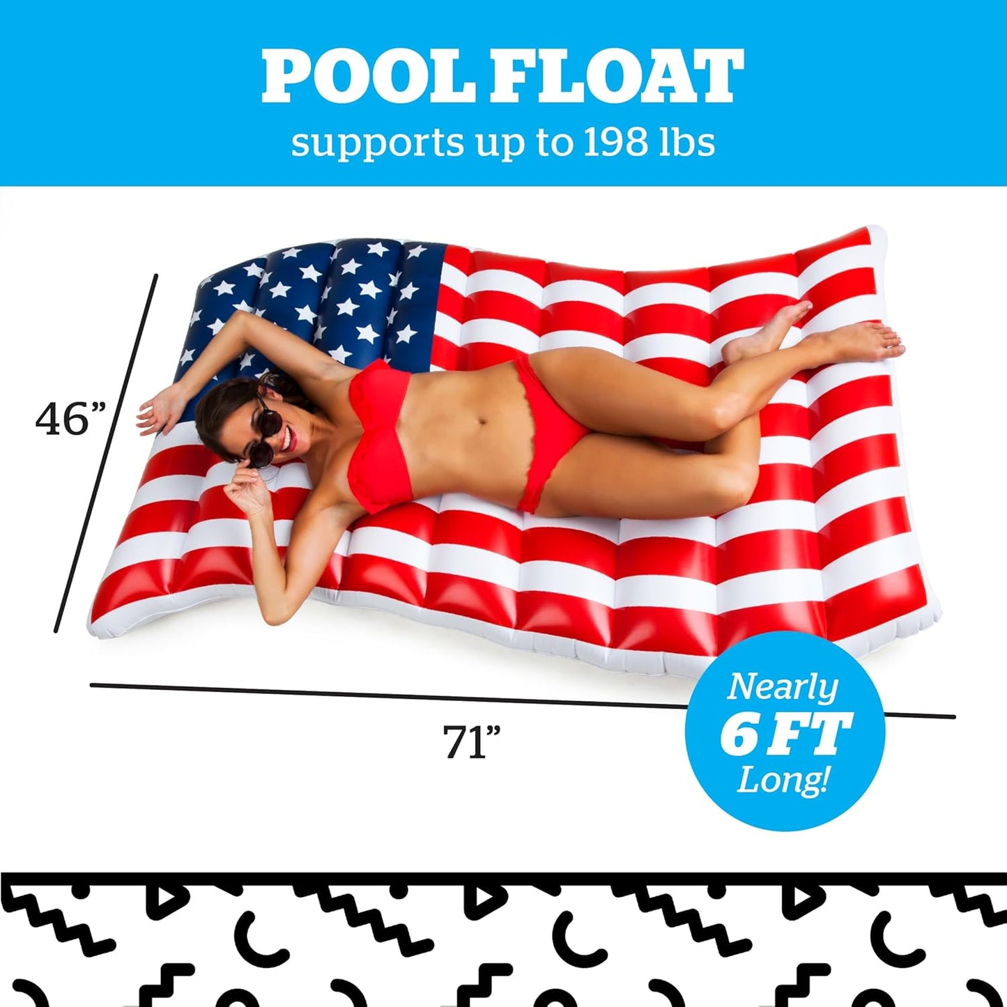 Red, White & Float – The Pool Party Essential You Need! 🚀🎆