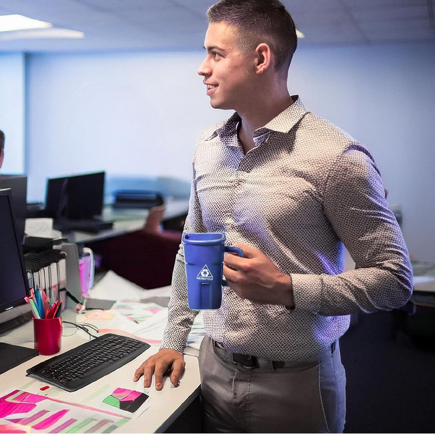 Trash Talk Your Morning with This Recycling Bin Mug 🗑️🤣