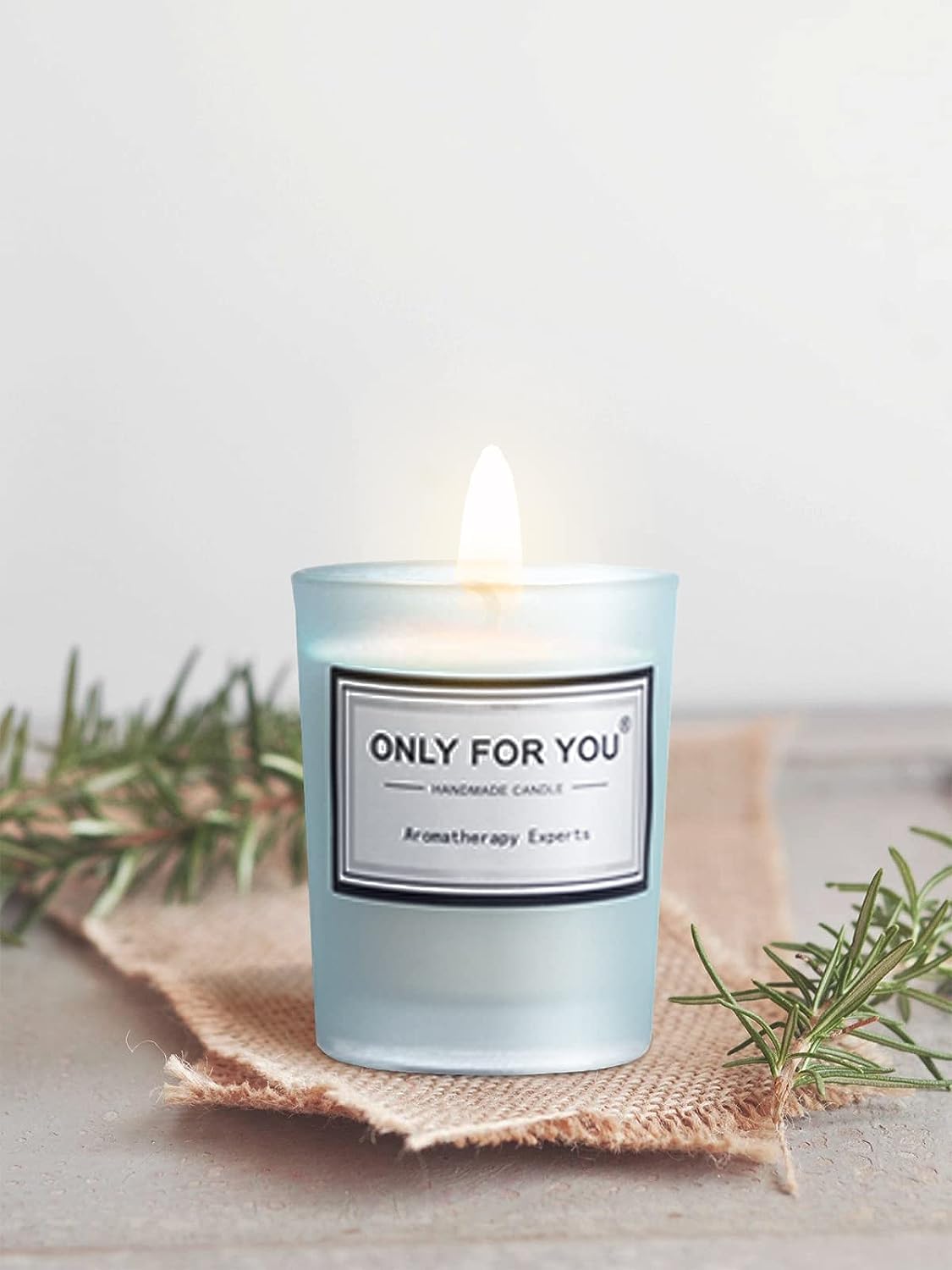 A candle which says 'Only For You'