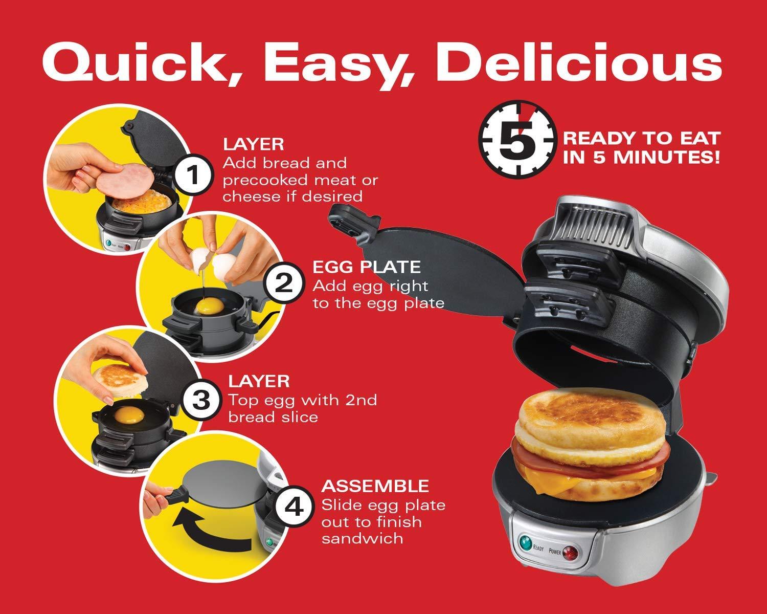 This is How we Breakfast featuring the Breakfast Sandwich Maker  Breakfast  sandwich maker, Hamilton beach breakfast sandwich maker recipes, Breakfast  sandwich maker recipes