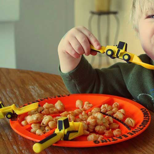 Kids Construction Plate and Utensils OddGifts