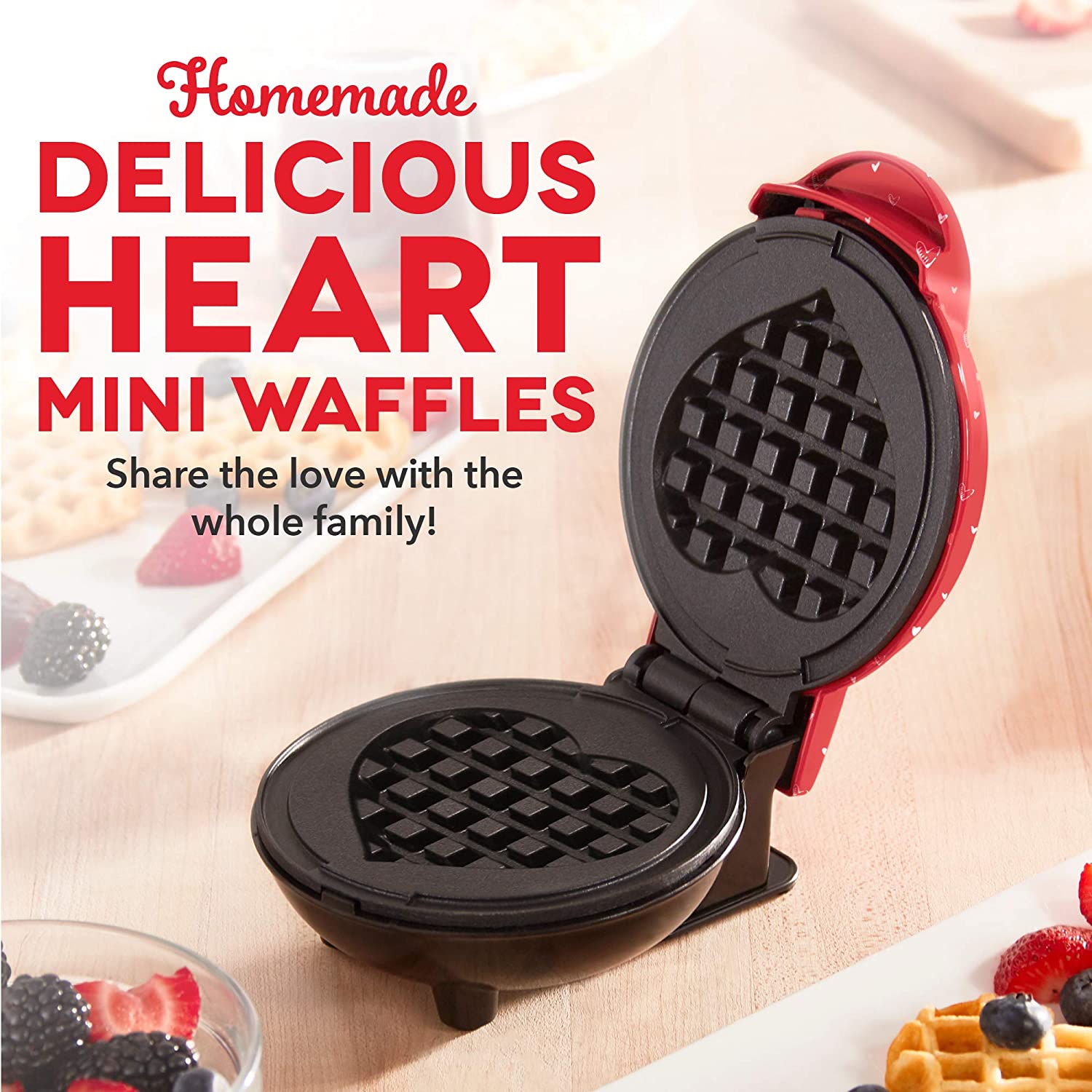  Babycakes Nonstick Waffle Maker Makes 4 Heart Waffles on  Sticks: Electric Waffle Irons: Home & Kitchen
