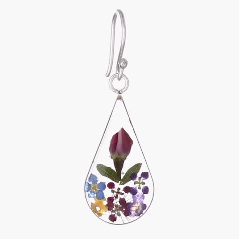 Earrings with hot sale flowers inside