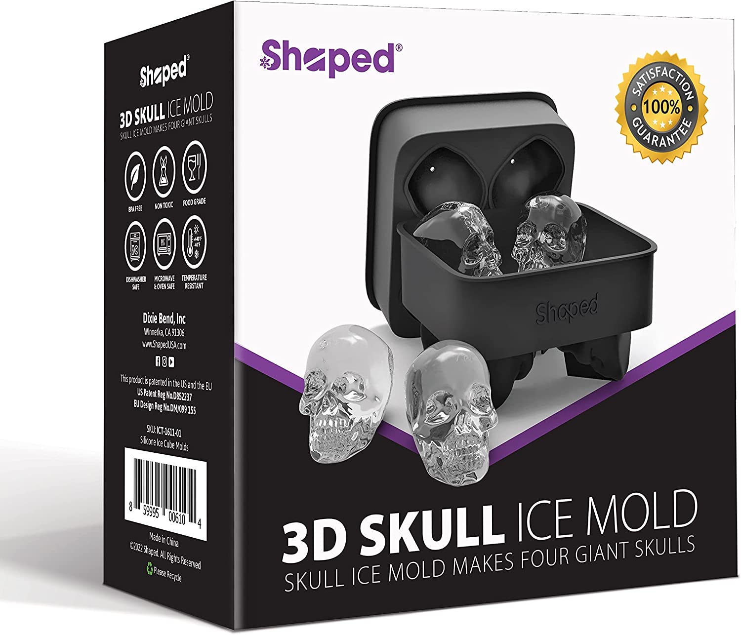 Skull Ice Cube Mold,3 Pieces Skull Ice Cube Molds Trays Flexible Cute And Funny  Ice Skull