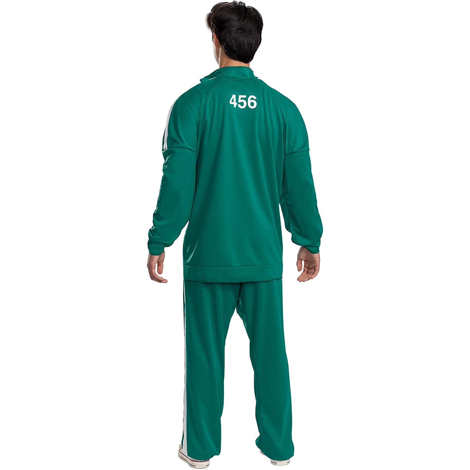 Become a Squid Game player in this Player 456 Track Suit costume